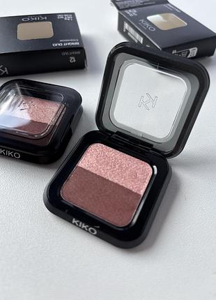 Подвійні тіні для повік bright duo eyeshadow 12 kiko milano. палетка тіней кіко мілано.