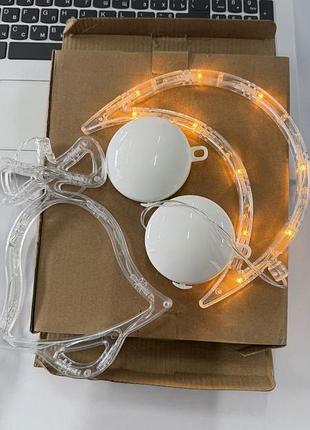 Led гірлянда неонова “веселка з хмаринкою”, тепле світло, на батарейках