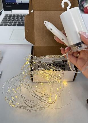 Светодиодная гирлянда fairy light с пультом, теплый свет, декоративная led гирлянда