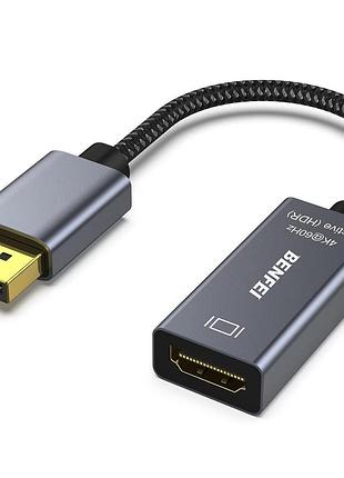 Адаптер displayport → hdmi benfei 4k 30hz для монитора/пк (легкое б/у)