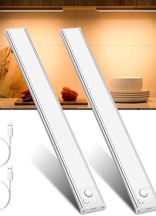 Led підсвітка з датчиком руху 3 шт usb / світильник під шафу / нічник