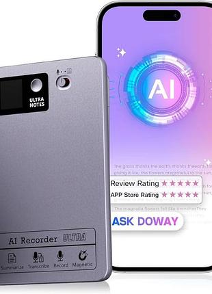 Ai диктофон 64gb fw920 voice recorder ultra notes магнитная запись голоса с функцией транскрипции