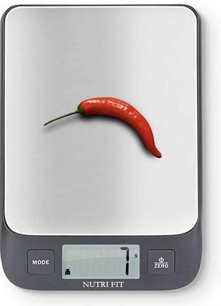Кухонные весы nutri fit ek9270 до 5 кг (точность 1 г), электронные, lcd, нержавеющая платформа, черные