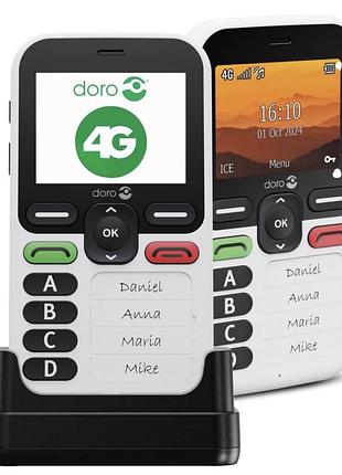 Мобільний телефон для літніх людей doro leva x10 4g з кнопкою sos (легке б/у)