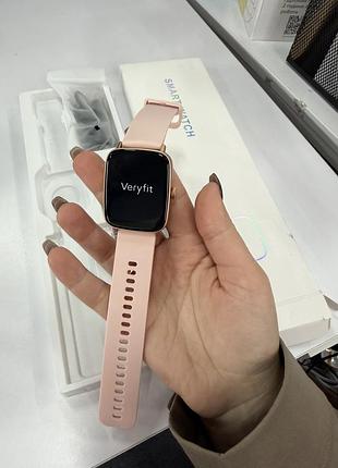 Смарт часы veryfit idw28 розовые с amoled дисплеем, 2 ремешками и мониторингом здоровья