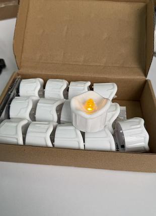 Led свічки без полум’я 14 шт з пультом daphomeu | набір електронних чайних свічок з ефектом живого вогню
