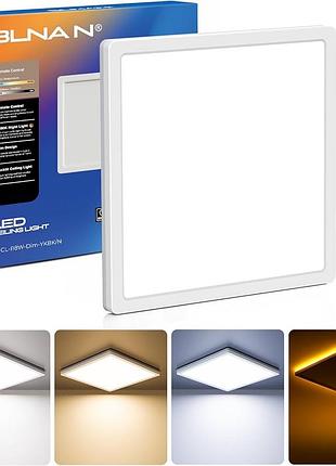 Светодиодный потолочный светильник blnan 18w 1800lm, квадратный led плафон 22×22 см, 3 режима света