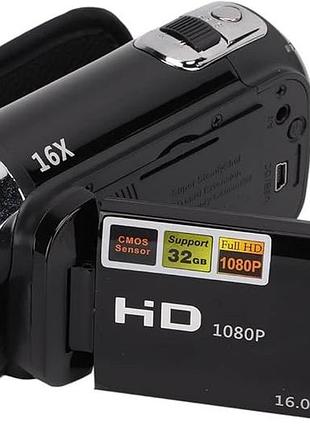 Видеокамера hd 1080p 16 мп, поворотный экран 270°, 16x zoom, цифровой камкордер
