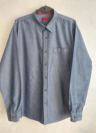 Рубашка мужская izod xxl 52р., хлопок, синяя