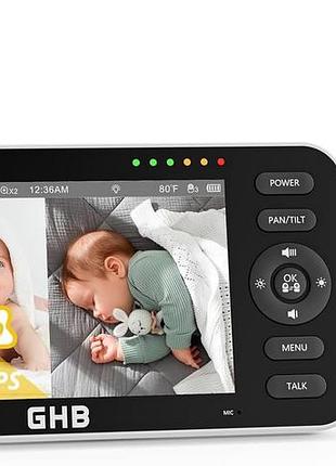 Видеоняня с камерой ghb sm50b 5” | ночное видение, звук, контроль ребенка | baby monitor