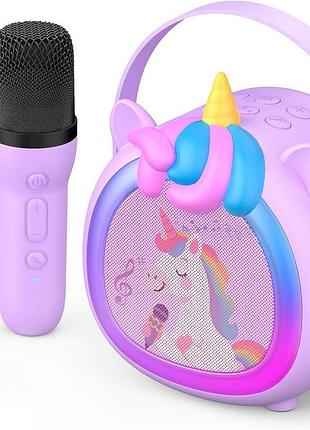 Детский караоке набор с микрофонами unicorn bluetooth колонка караоке для детей
