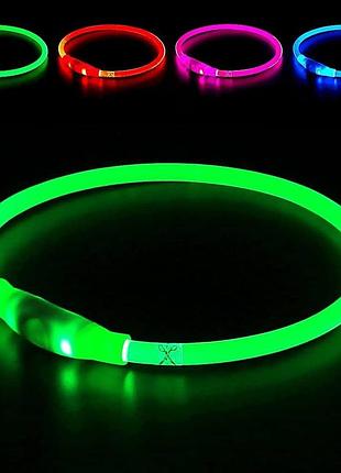 Світлодіодний led нашийник для собак usb rechargeable, світний ошийник для вигулу вночі