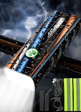 Велосипедний ліхтар ipsxp p13/p22/p23 комплект передній + задній usb акумуляторний led