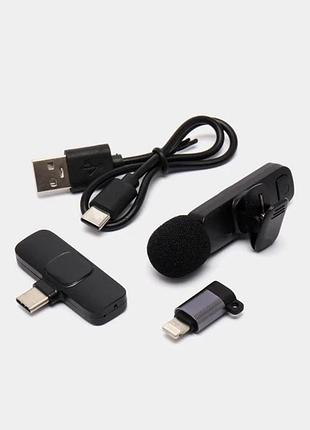 Беспроводной петличный микрофон vicwilon для смартфона, wireless lavalier, type-c / lightning