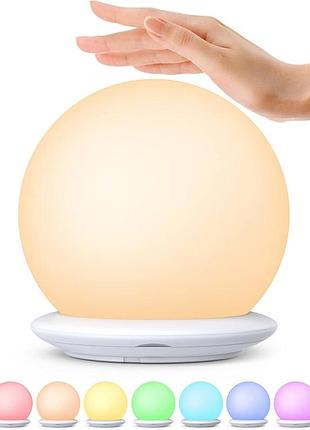 Koofit baby night light rgb нічник дитячий акумуляторний usb, сенсорний, 8 кольорів, легке б/в