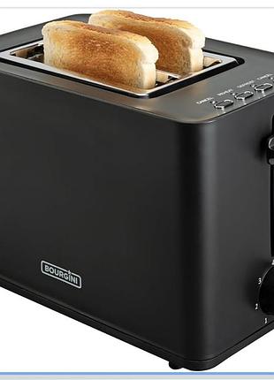 Тостер bourgini tosti toaster black 2-в-1 з сендвічними тримачами, чорний