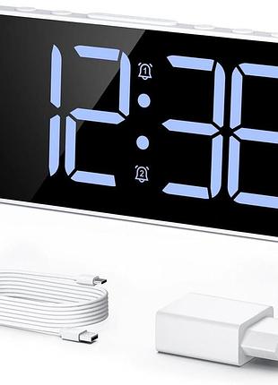 Зеркальные led часы с будильником g11 | большой дисплей, usb, ночной режим