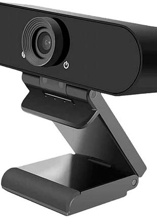 Вебкамера full hd 1080p usb з мікрофоном для пк та ноутбука, срібляста