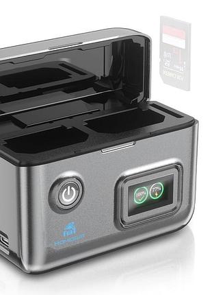 Зарядное устройство для аккумуляторов камер lcd dual slot homesuit xj-lcd 2 слота usb быстрая зарядка