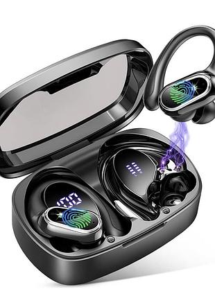 Беспроводные наушники q78 tws bluetooth 5.3, спортивные с крючками, led дисплей, до 50 ч работы, кейс зарядка