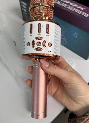 Караоке микрофон bluetooth 868 с колонкой | беспроводной микрофон для пения (эффект корпуса)