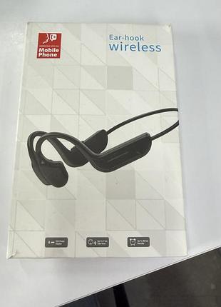 Бездротова bluetooth гарнітура з кріпленням за вухо ear hook headset для телефону чорна