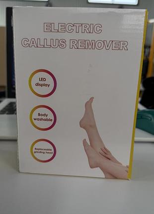 Электрическая пилка для пяток electric callus remover usb черная с розовым, led дисплей, водостойкая, 2 ролика