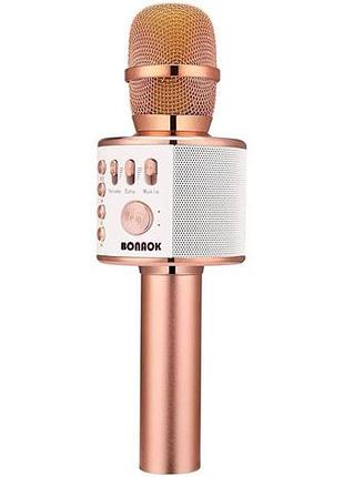 Караоке микрофон беспроводной bluetooth bomok 868 с колонкой и эффектами (echo, music)