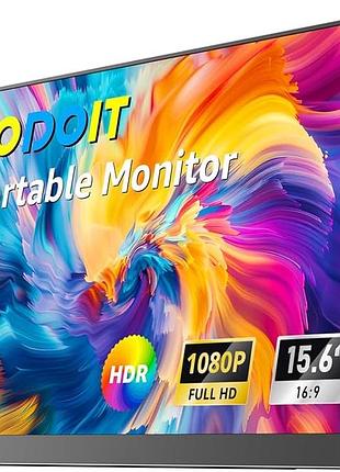 Портативный монитор yodoit 15.6” full hd ips | usb-c / hdmi | второй экран для ноутбука, телефона, ps5 | чехол | состояние нового