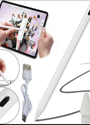 Стилус pencil для ipad / android, універсальний активний стилус, type-c, для малювання та нотаток, молочний
