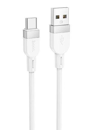 Кабель синхронизации hoco x109 silicone usb to type c 3a 1 м white (35930_3605836)