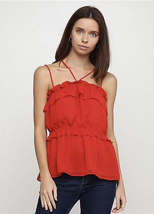 Червоний топ на бретельках h&amp; m