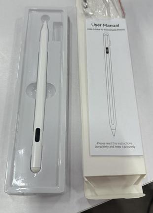 Стилус універсальний для ipad / планшета active stylus pen з магнітом і зарядкою (білий)