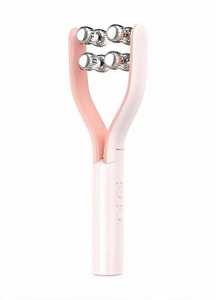 Массажер для лица ems + rf лифтинг роликовый double wave beauty instrument