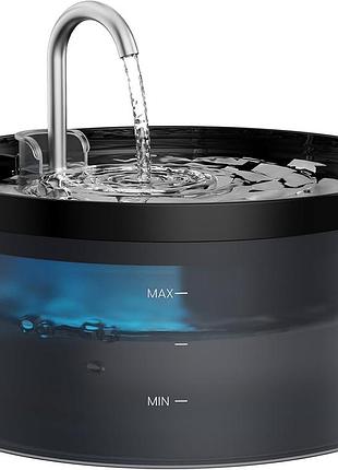 Поїлка-фонтан giotohun 3.2l для котів і собак, сенсор руху, бездротова, чорна, легке б/у