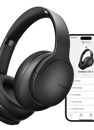 Бездротові навушники doqaus life 4 bluetooth, накладні з мікрофоном, до 80 год роботи, aux