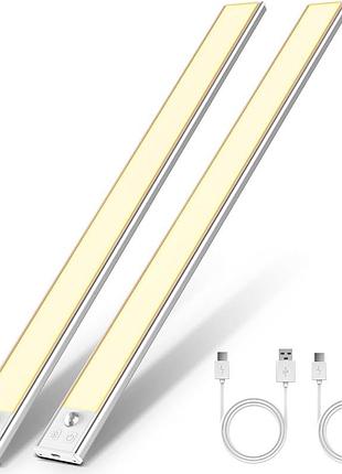 Led светильник ouila 41см с датчиком движения | аккумуляторный, usb, подсветка шкафа | новый (нет 1 магнита)