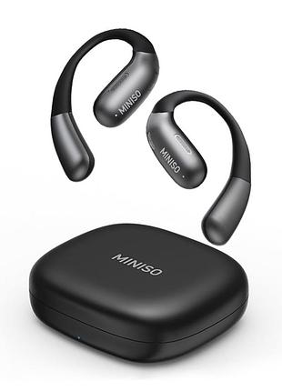 Бездротові навушники miniso x28 open ear bluetooth 5.4, з гачком, для спорту, чорні