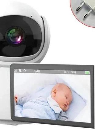Видеоняня baby monitor 720p 5” дисплей камера для ребенка без wifi радионяня