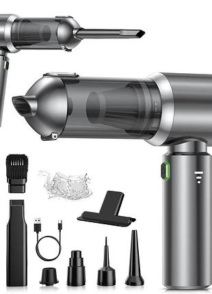 Портативный беспроводной автомобильный пылесос nvkhg st-6653pi u8 brushless motor 4-в-1, usb-c, серый