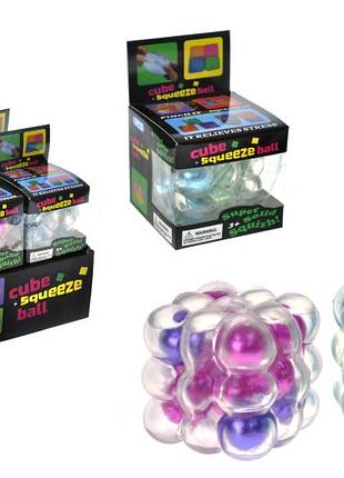Сквиш-антистресс куб cube squeeze ball в ассортименте, короб.7x7см