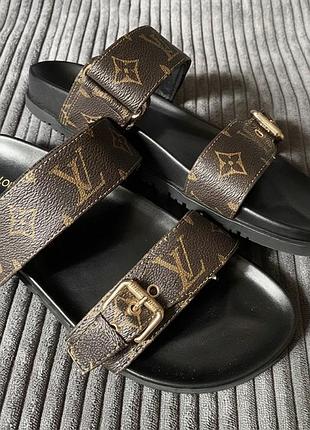Шкіряні сандалі / шльопанці louis vuitton monogram, р. 39