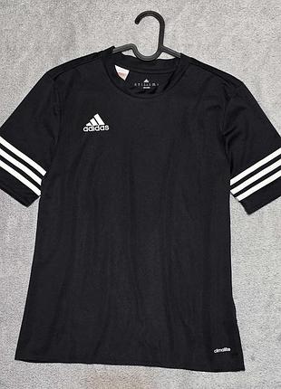 🖤 футболка adidas climalite оригинал 164 (xs) спортивная черная 🏃‍♂️⚽