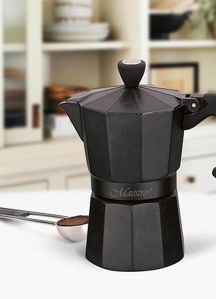 Кавоварка гейзерна еспресо maestro mr-1666-3-black 150 мл