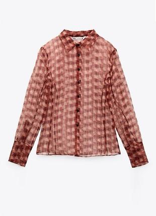 Блузка женская s полупрозрачная из органзы zara