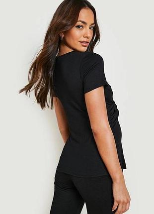 Футболка для беременных кормления черная вискоза сток новая boohoo
