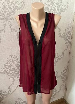 Блуза прозрачная бордовая select 18 eur 46