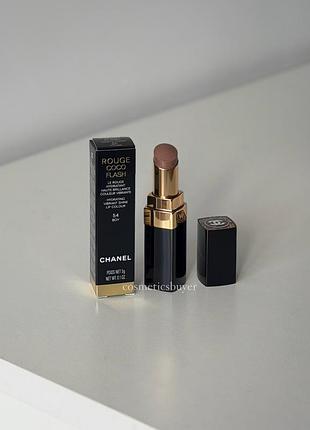 Нюдова сяюча бальзамна помада шанель бой бальзам блиск для губ chanel rouge coco flash lip colour lipstick 54 boy