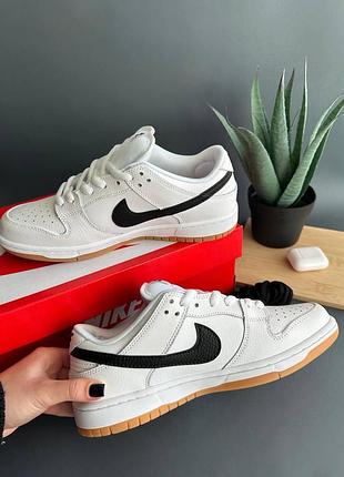 Белые кроссовки унисекс nike dunk low white black х данк 42