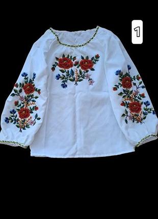 Вышитая бисером рубашка для девочки 4-6 лет